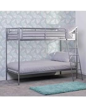 BRANDON BUNK BED FRAME AND BUDGET MATTRESSES - SILVER