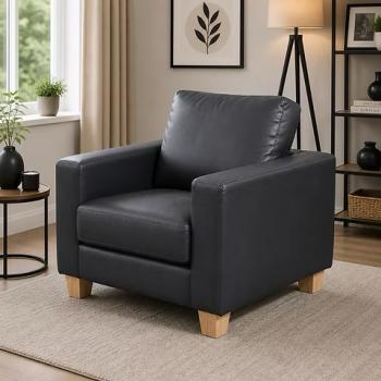 Chesterfield armchair - black PU