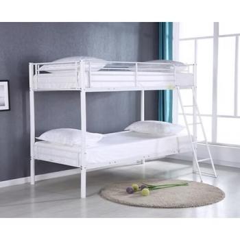 HIMLEY METAL BUNK WITH 2 BUDGET MATTTESES - WHITE