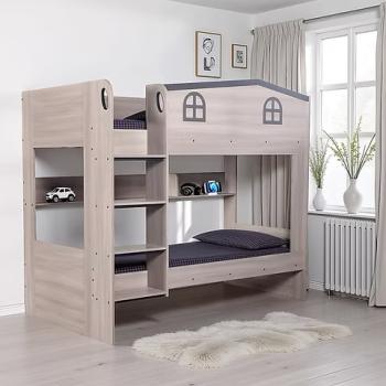 HECTOR BUNK BED 2 BUDGET MATS - ASH GREY